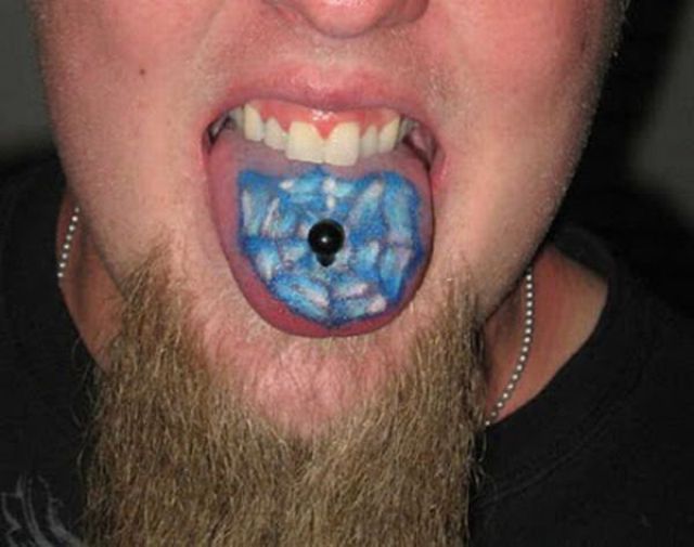 Here are some pictures of funny and weird tongue tattooing!